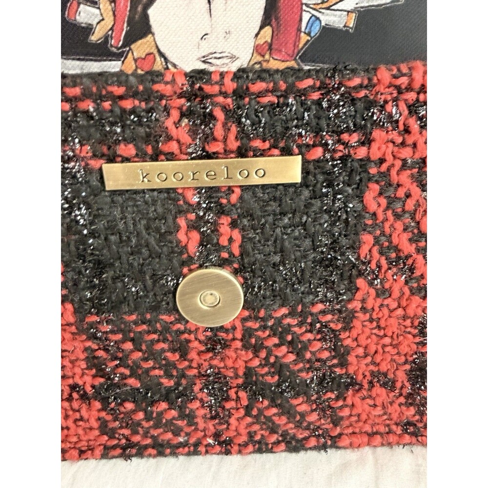 Kooreloo The New Yorker Petite Bag Red Tweed Crossbody Top Handle NEW - Picture 7 of 14